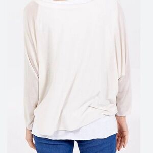 Relaxed Cream Long-Sleeve Women's Top